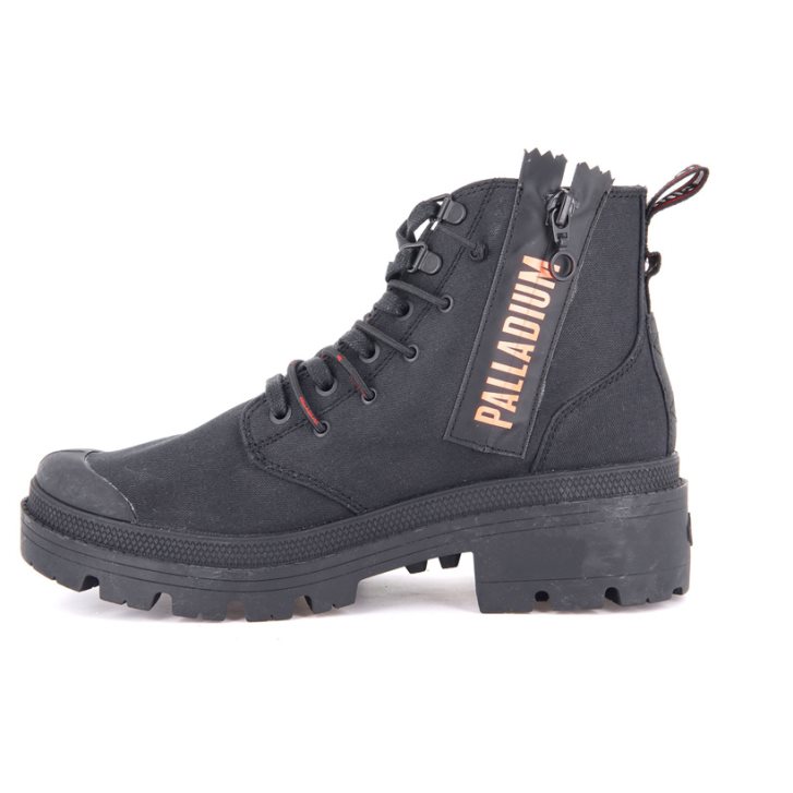 Palladium Pallabase Metro Women's Boots Black | UK Z947-PJS